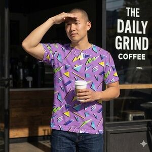 Retro Party 80s Print Jersey Crew